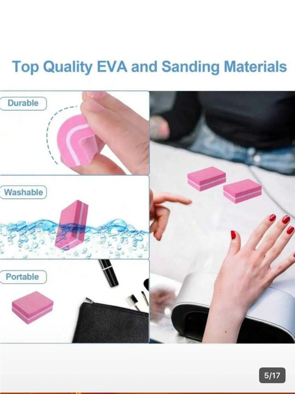 Pink Mini Foam Sanding Blocks- Multi-Pack
